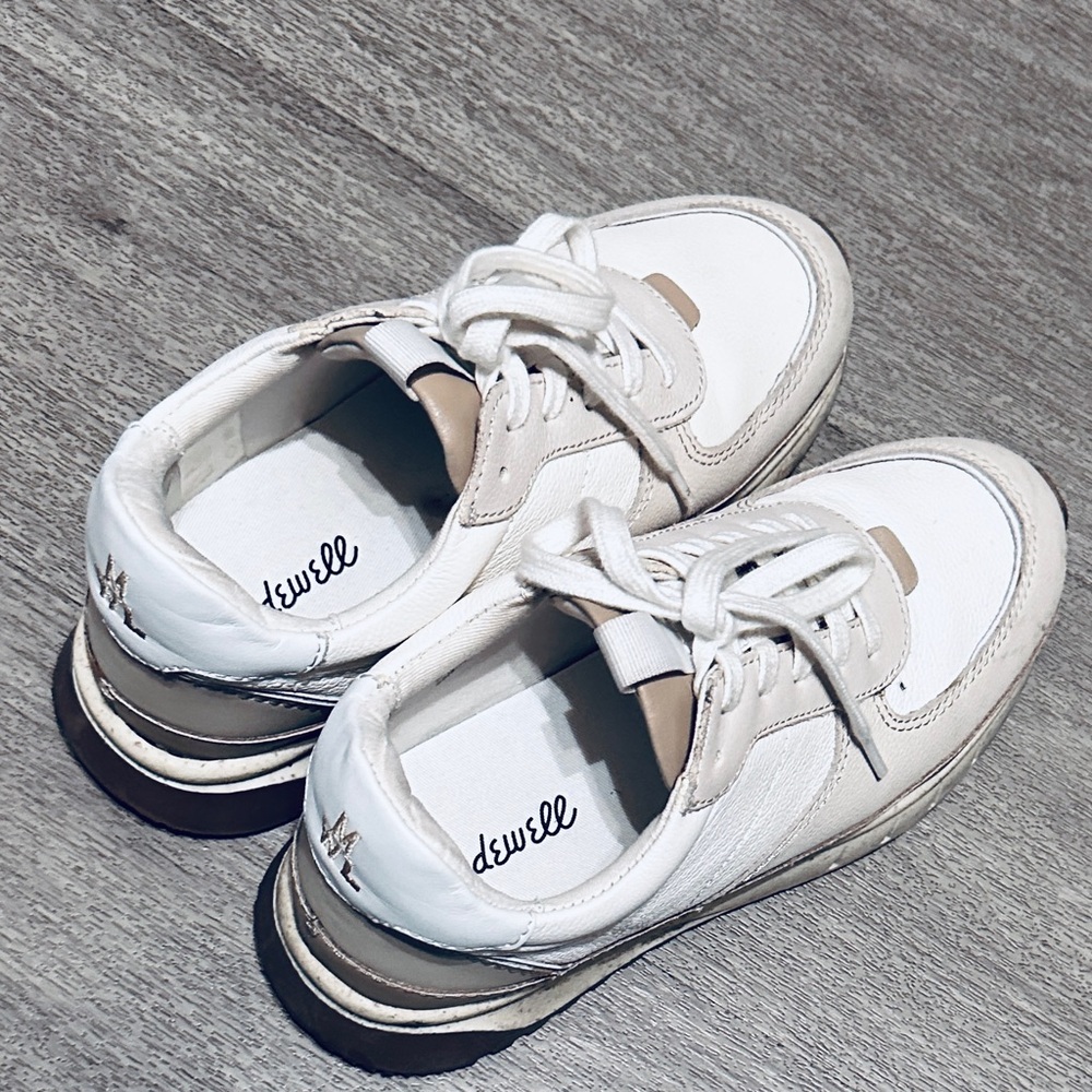 Madewell Kickoff Trainer Sneakers in Antique Cream Multi color